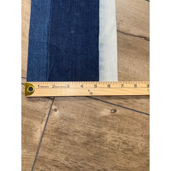 Universal Thread Women's Jeans Size 0/25R Blue‎ Patchwork Cropped Raw Hem Denim - Picture 5 of 6